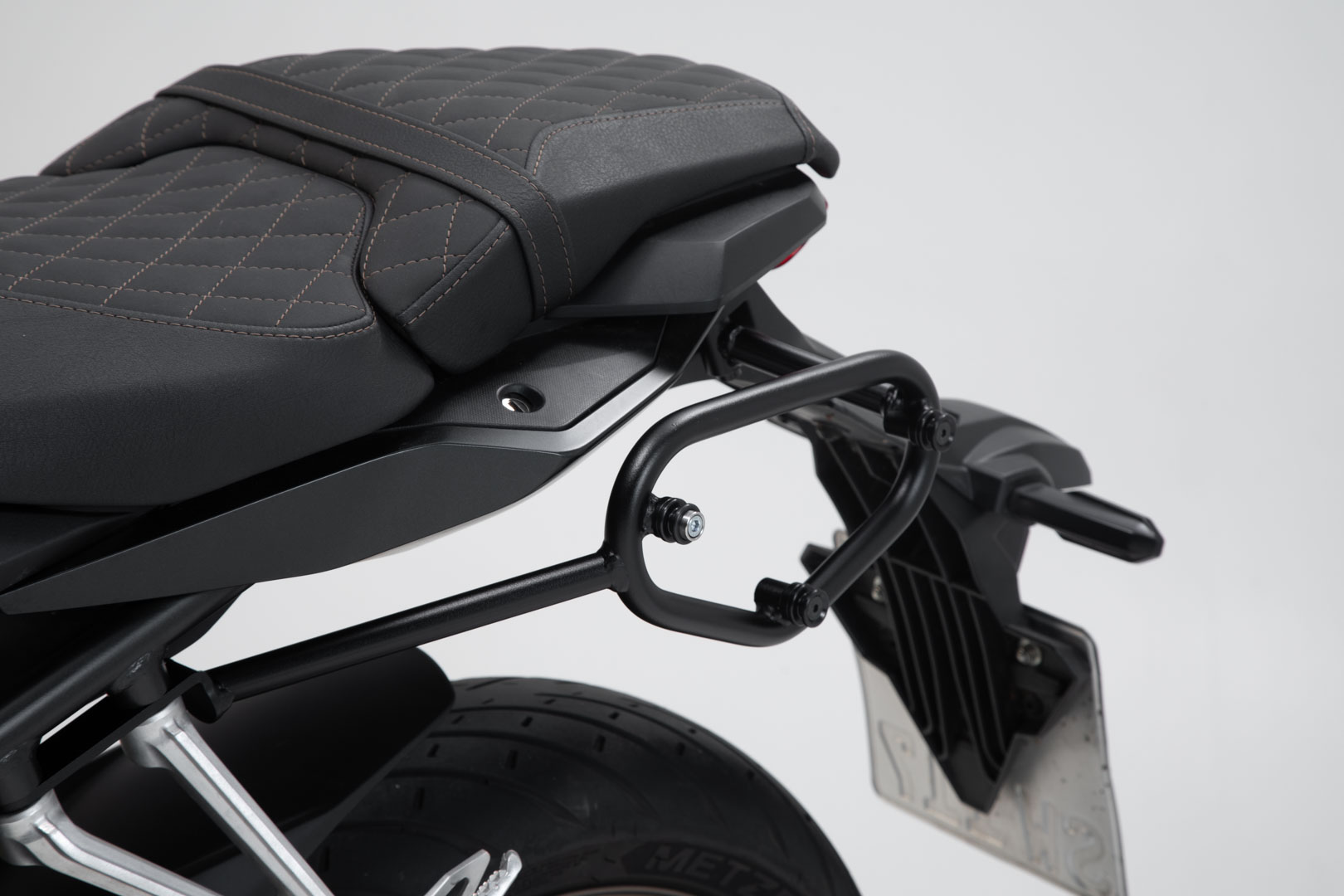 Side view of SW-Motech SLC side carrier left - Honda CBR650R (18-20) / CB650R (18-20).