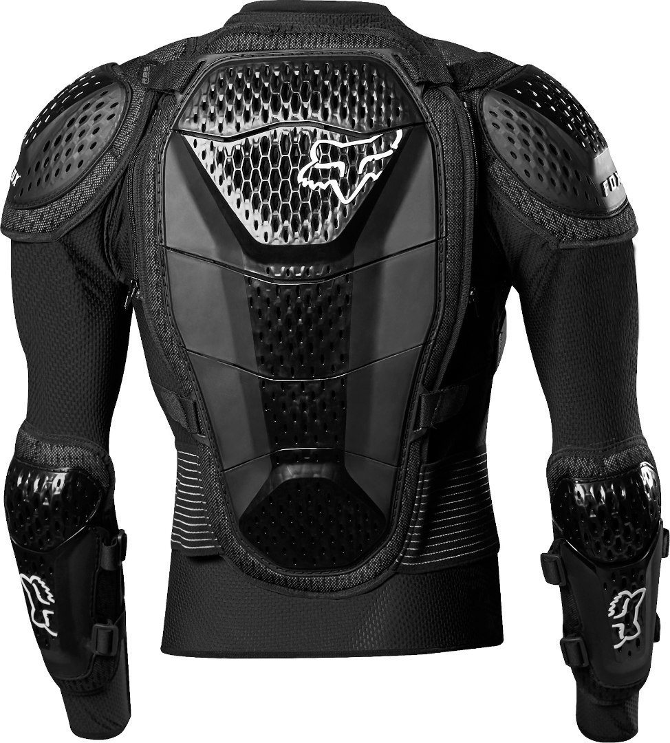 Side view of FOX Titan Youth Motocross protector jacket, black