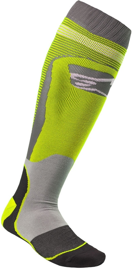 Alpinestars Men's Grey Yellow Mx Plus-1 Motocross Socks, Grey-Yellow, Size S For