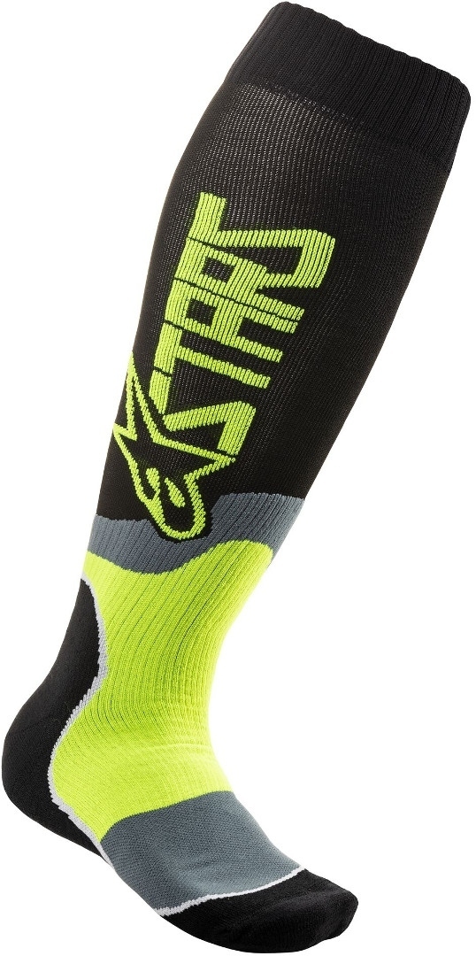 Alpinestars MX Plus-2 Motocross Socks, black-yellow, Size S, black-yellow, Size S