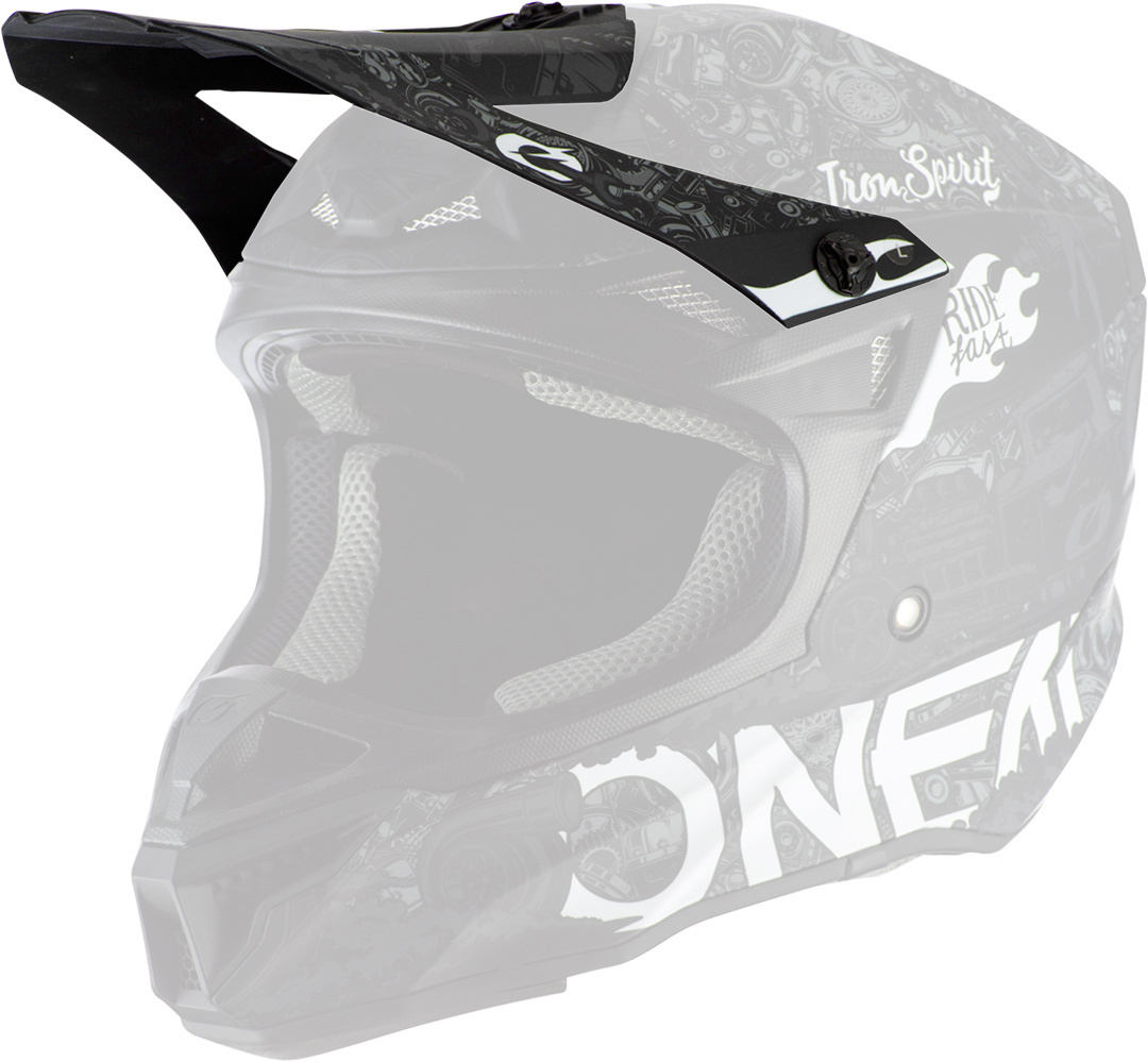 Oneal 5Series Polyacrylite HR Helmet Peak, black-white, black-white, Size One Size