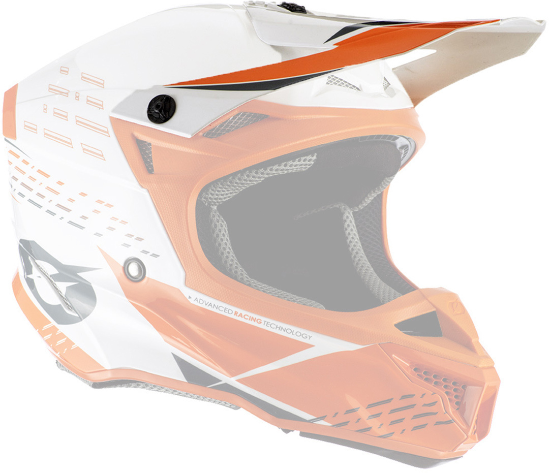 Oneal 5Series Polyacrylite Trace Helmet Peak, white-orange, white-orange, Size One Size