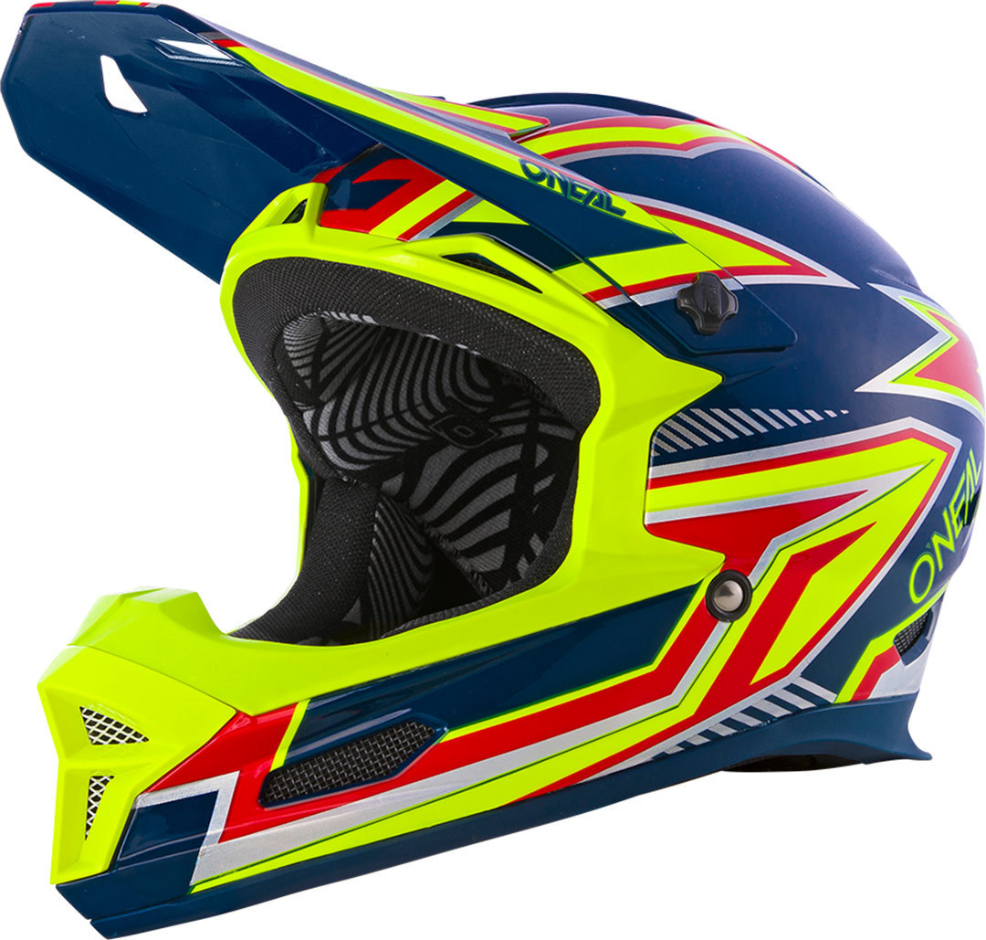 Oneal Fury Rapid Casco da discesa, giallo-blu, dimensione L