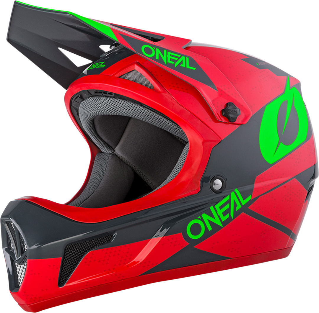 Oneal Sonus Deft Downhill Helmet, red-green, Size S, red-green, Size S