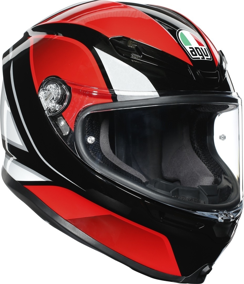 AGV K-6 Hyphen hjälm, svart-vit-röd, storlek XS