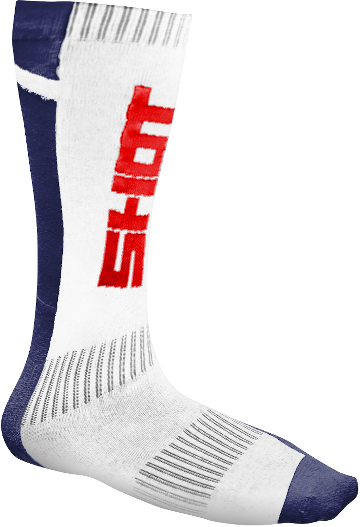 Shot Race Motocross Socks, white-blue, Size 43 44 45 46, white-blue, Size 43 - 46
