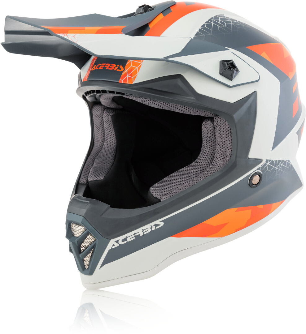 Image of Acerbis Steel Casco motocross per bambini, grigio-arancione, dimensione L