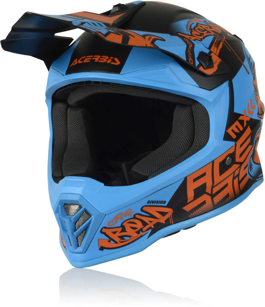 Acerbis Steel Kids Motocross Helmet, red-blue, Size S, red-blue, Size S
