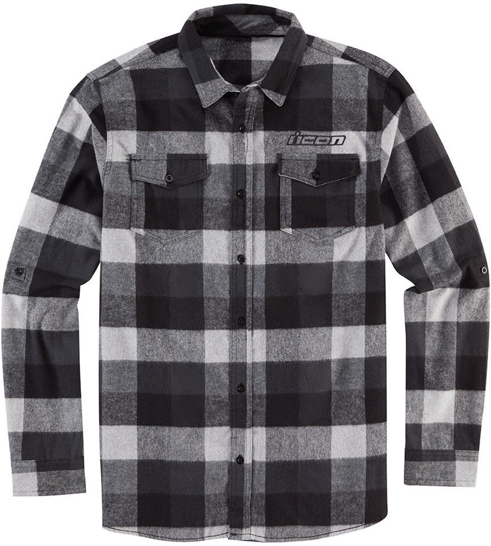 Icon Feller Flannel Shirt, black-grey, Size 3XL, black-grey, Size 3XL