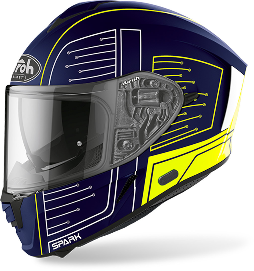 Airoh Spark Cyrcuit Helm, gelb-blau, Größe M, gelb-blau, Größe M
