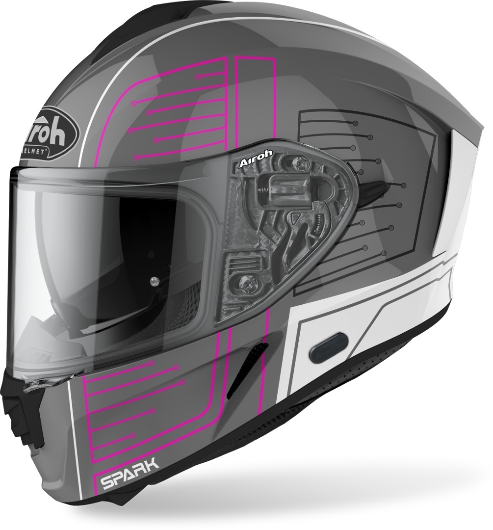 Airoh Spark Cyrcuit Helm, grau-pink, Größe XS, grau-pink, Größe XS