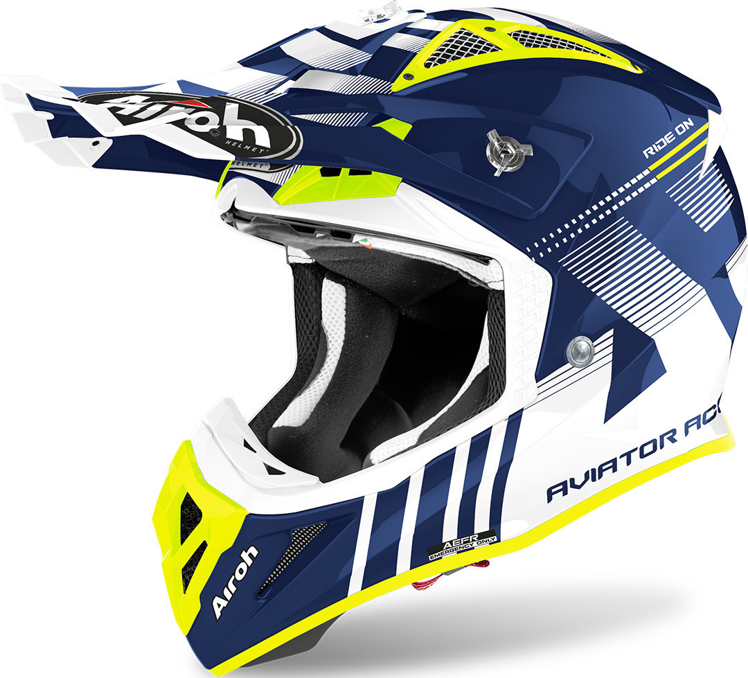 Airoh Aviator ACE Nemesi, yellow-blue, Size XS, yellow-blue, Size XS