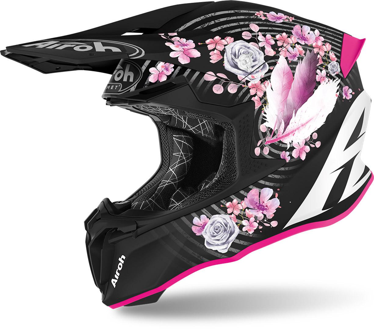 Airoh Twist 2.0 Mad Motocross Helmet, black-pink, Size S, black-pink, Size S