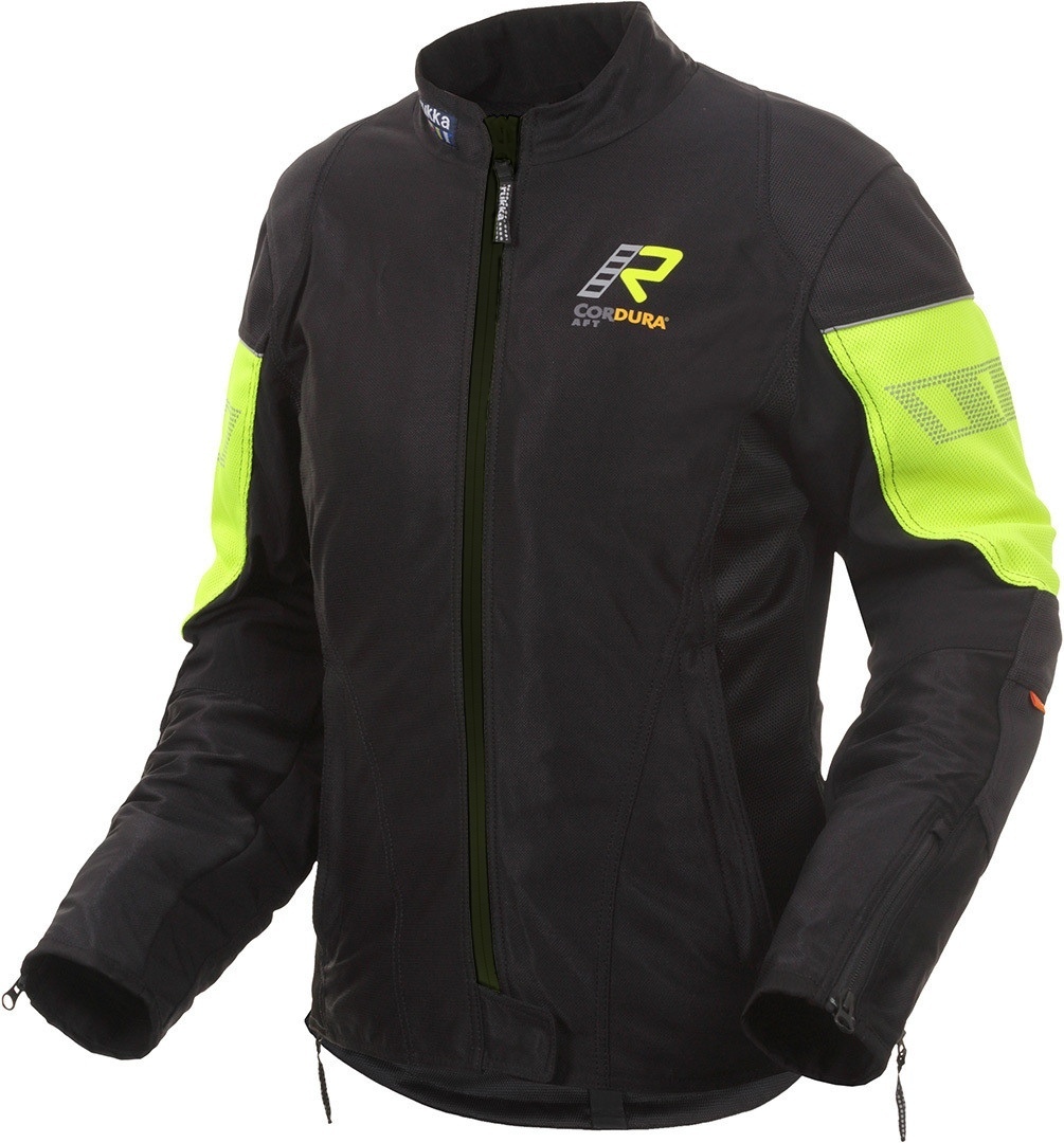Rukka StretchAir Dames Motorfiets Textiel Jas, zwart-geel, afmeting 40 voor vrouw