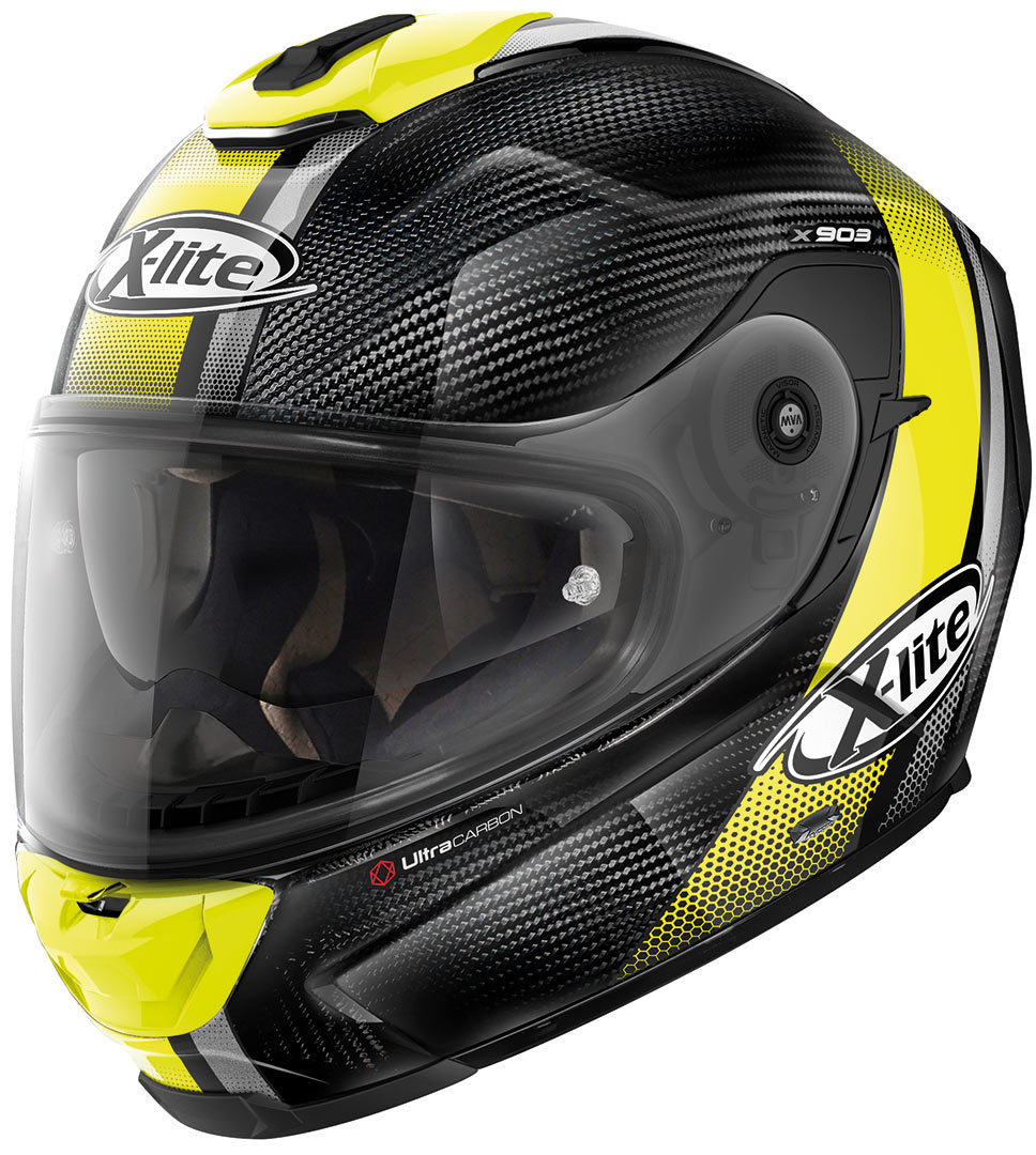X-Lite X-903 Ultra-Carbon Senator N-Com Helmet, yellow, Size S, yellow, Size S