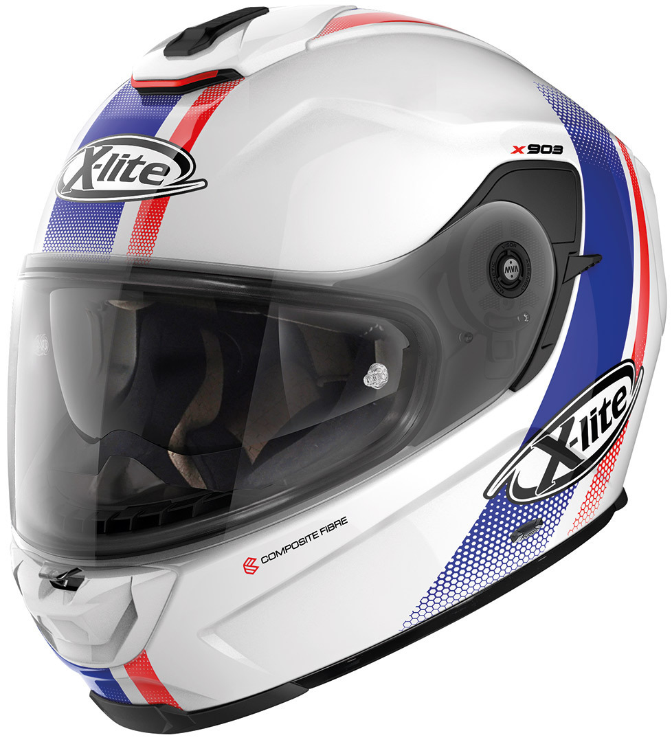 X-Lite X-903 Senator N-Com Helmet, white-red-blue, Size S, white-red-blue, Size S