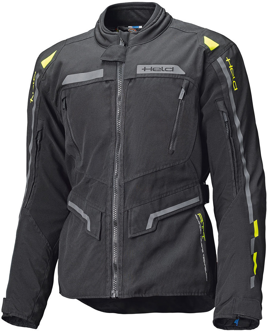 Held Traveller Top Motorfiets textiel jas, zwart-geel, afmeting XL