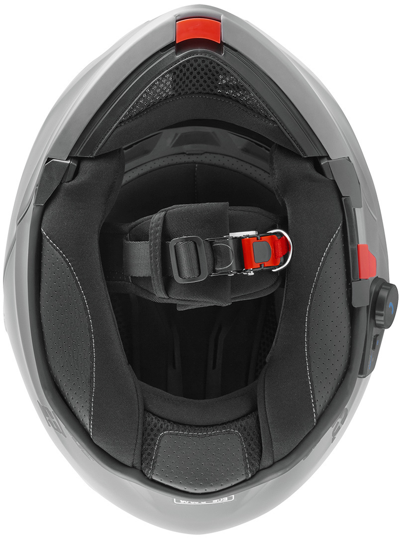 Side view of Bogotto V271 BT Bluetooth Helmet, silver, Size XS for Men