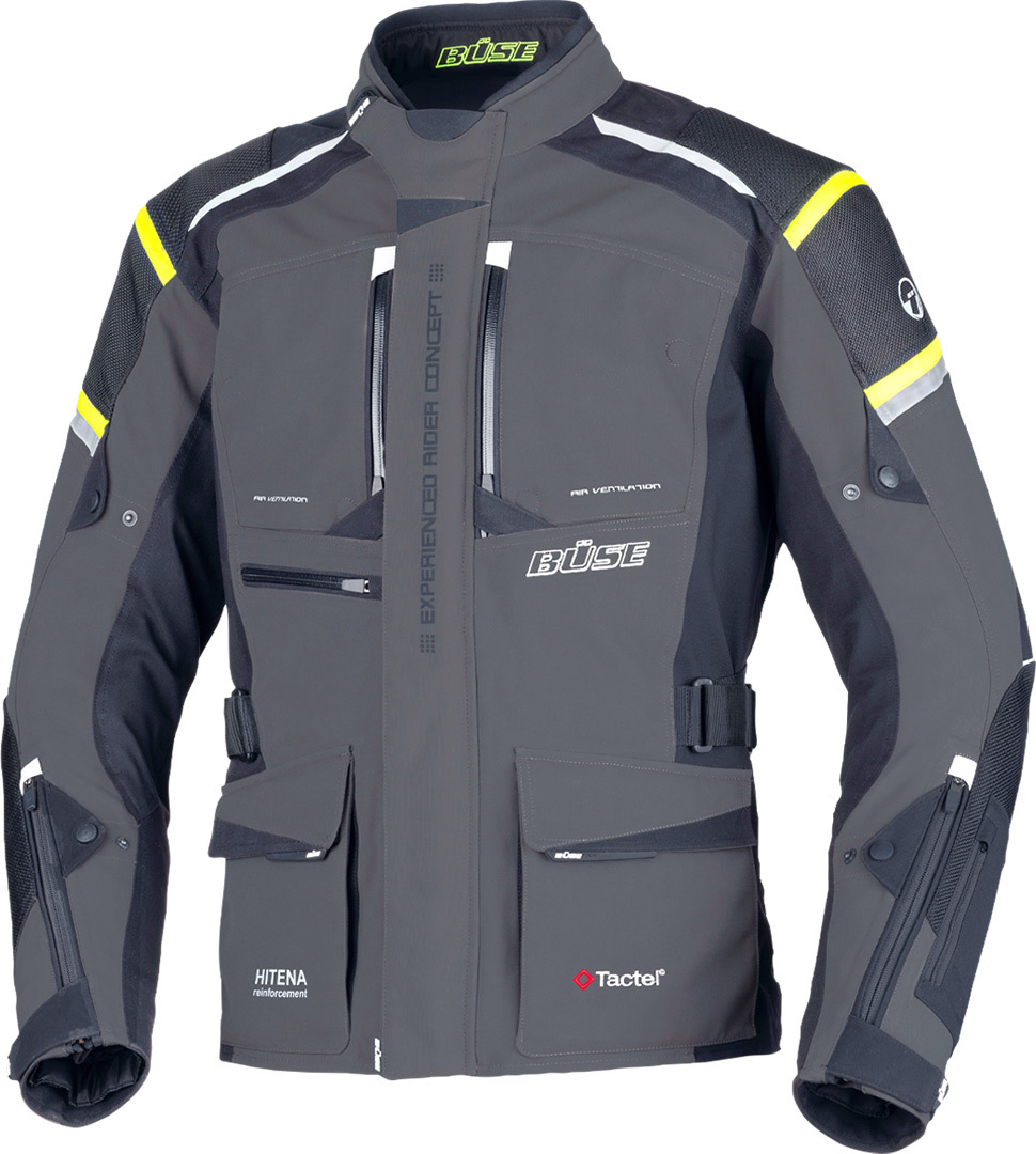 Büse Nova Motorcycle Textile Jacket, black-yellow, Size 31, black-yellow, Size 31