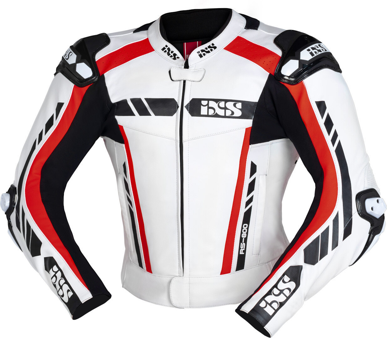 IXS Sport RS-800 1.0 Two Piece Motorcycle Leather Suit, black-white-red, Size 50, black-white-red, Size 50