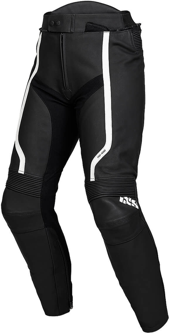 Image of IXS Sport RS-600 1.0 Pantaloni moto in pelle, nero-bianco, dimensione XL