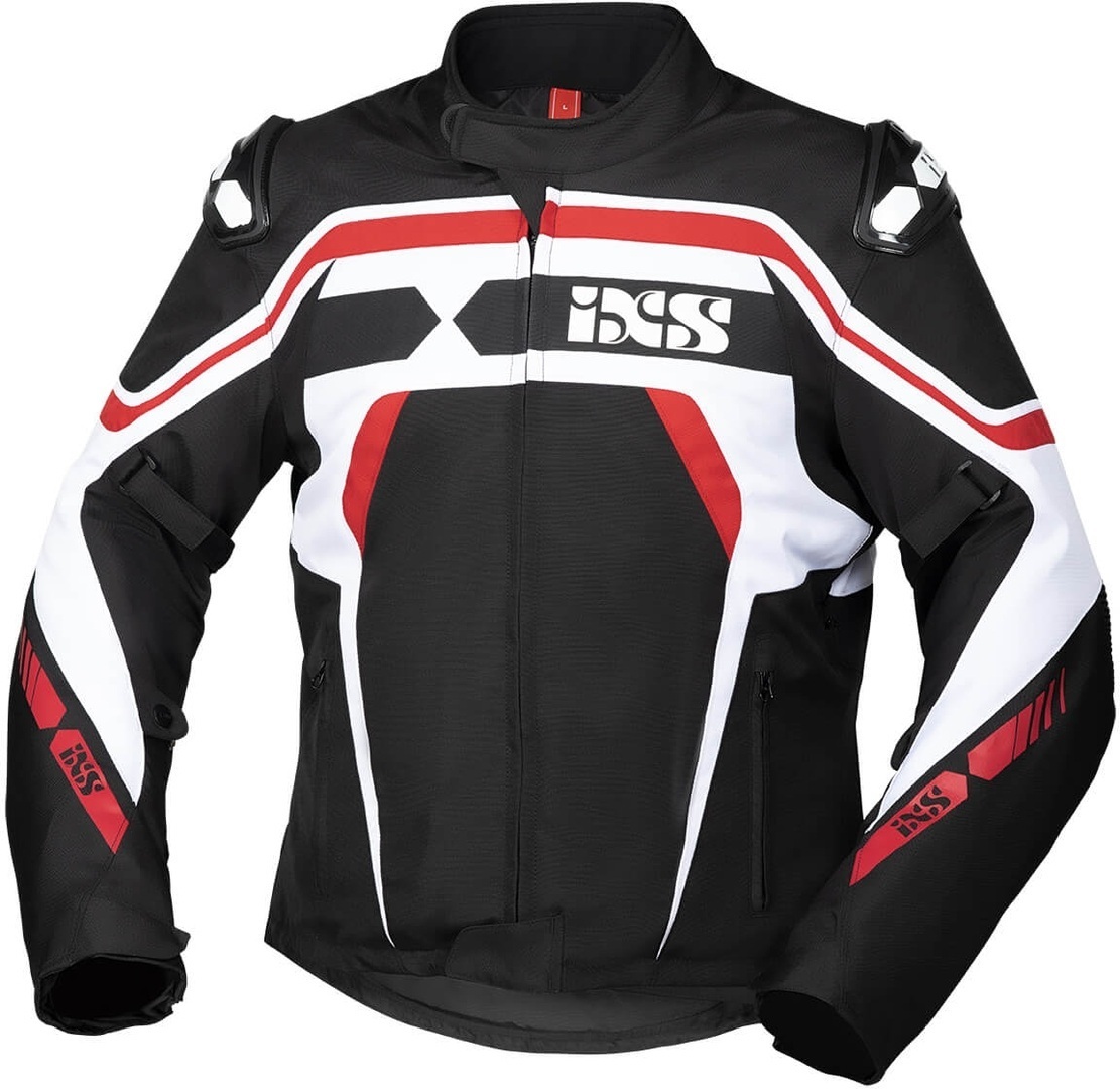 IXS Sport RS-700-ST Motorcycle Textile Jacket, black-white-red, Size M, black-white-red, Size M