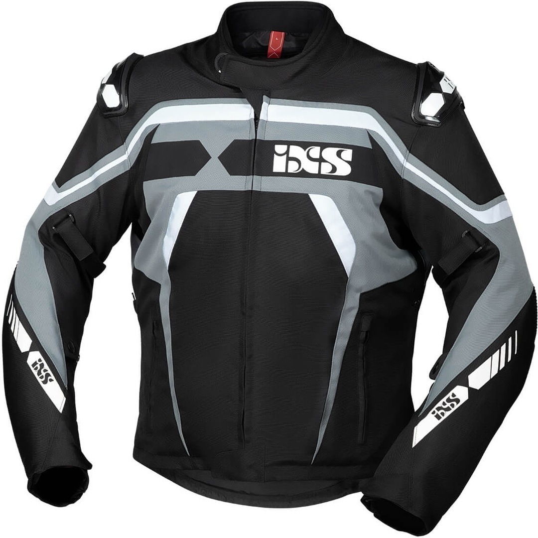 IXS Sport RS-700-ST Motorcycle Textile Jacket, black-grey-white, Size S, black-grey-white, Size S