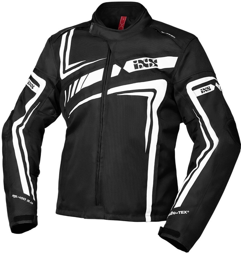 IXS Sport RS-400-ST 2.0 Motorcycle Textile Jacket, black-white, Size M, black-white, Size M