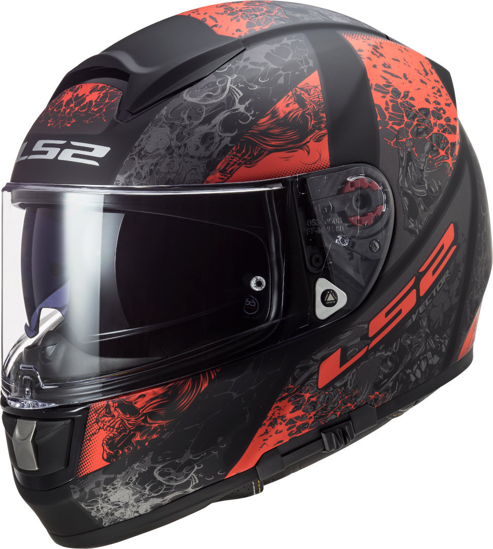 LS2 FF397 Vector Evo Swipe Helmet, black-red, Size 2XL, black-red, Size 2XL