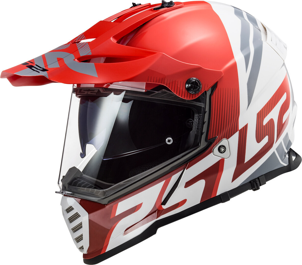 LS2 MX436 Pioneer Evo Evolve Motocross Helmet, white-red, Size 2XS, white-red, Size 2XS