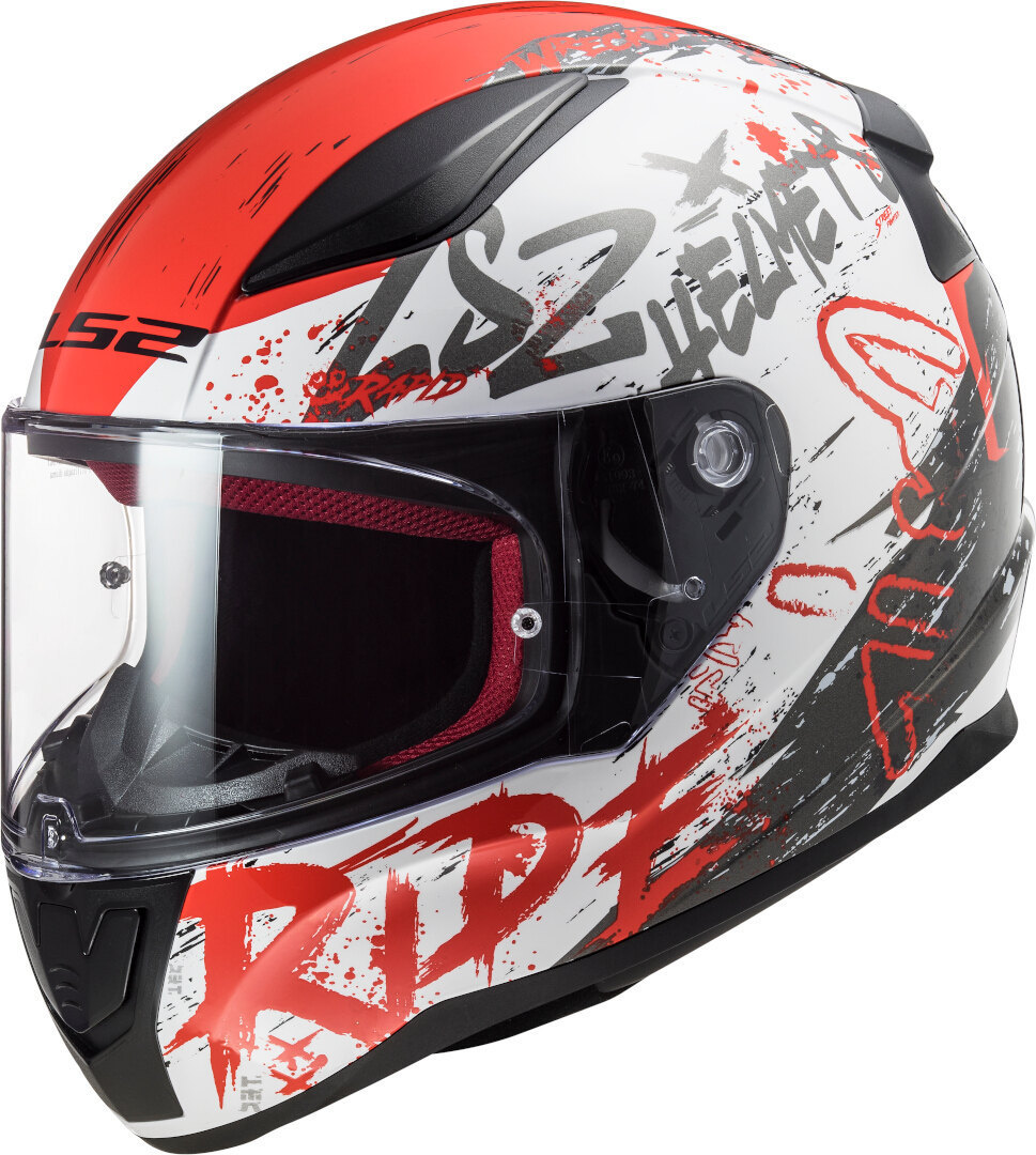 LS2 FF353 Rapid Naughty Helmet, white-red, Size S, white-red, Size S
