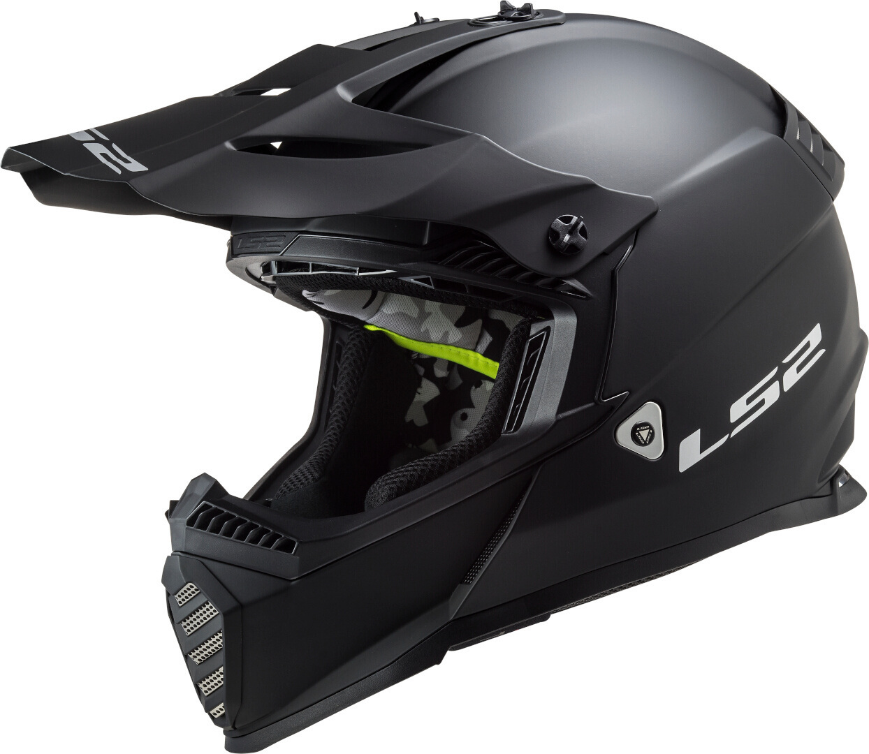 LS2 MX437 Fast Evo Solid Motocross Helmet, black, Size 3XL, black, Size 3XL