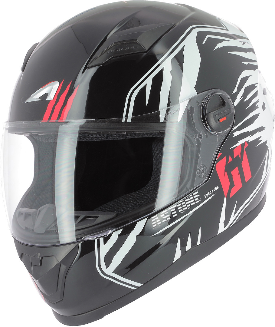 Astone GT2 Predator Helmet, black-white, Size XS, black-white, Size XS