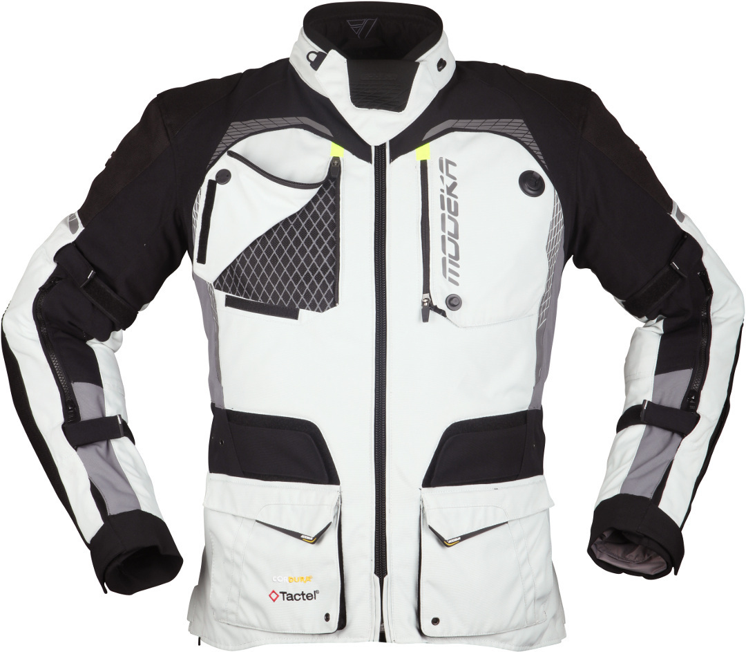 Modeka Tacoma III Motorcycle Textile Jacket, black-grey, Size S, black-grey, Size S