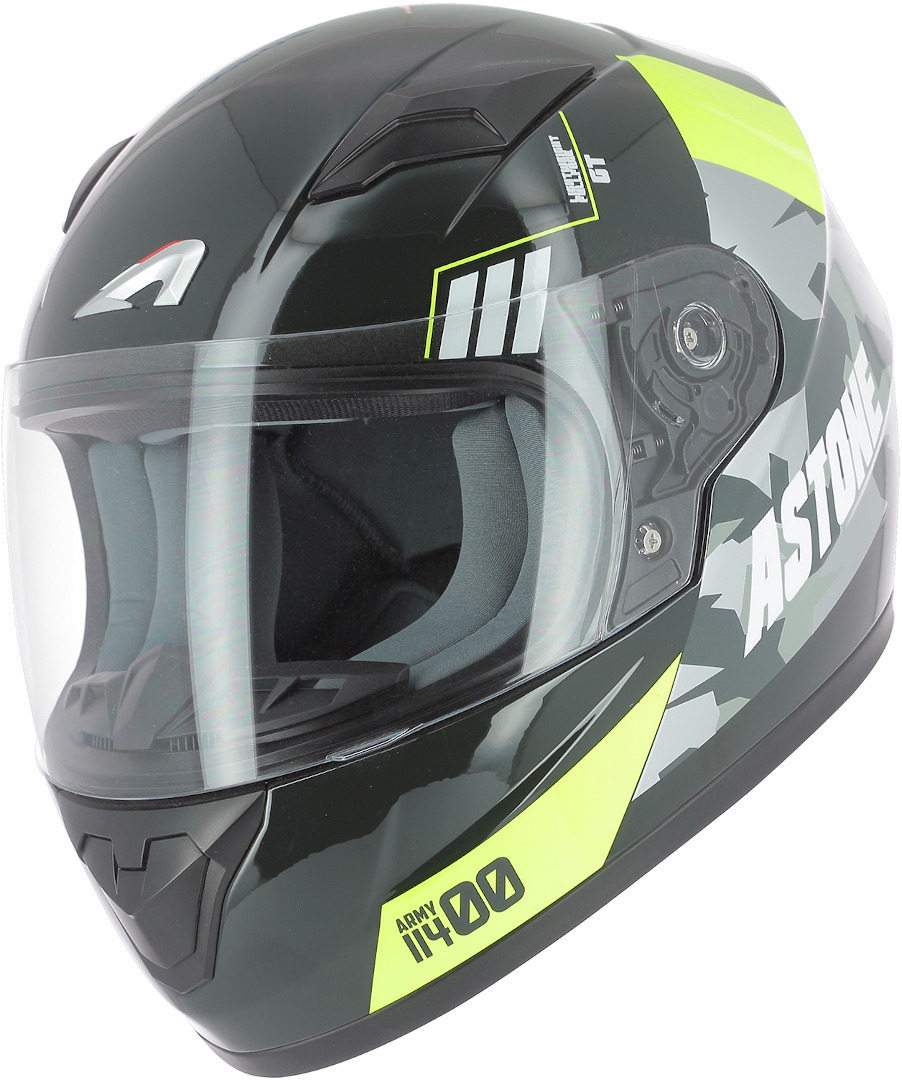Astone GT2K Army Kids Helmet, black-yellow, Size S, black-yellow, Size S