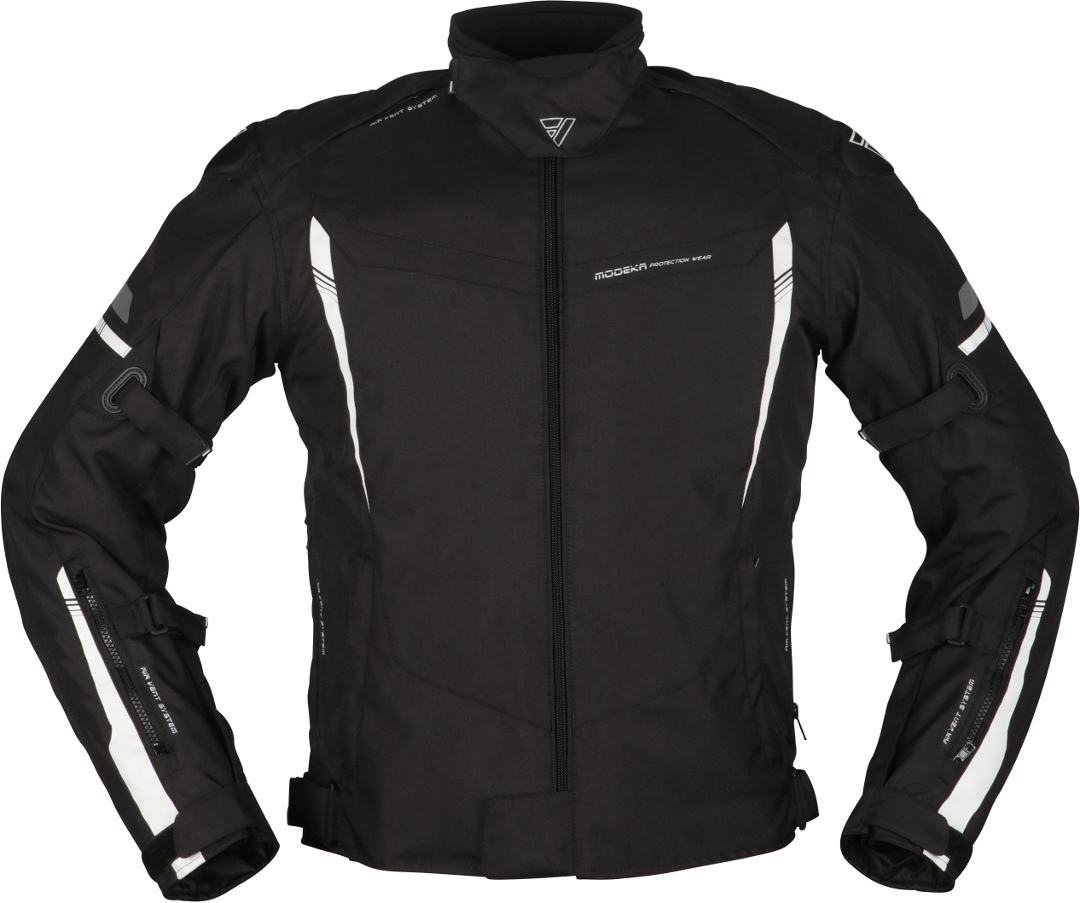 Modeka Aenergy Motorcycle Textile Jacket, black-white, Size XS, black-white, Size XS