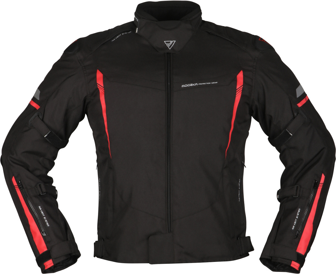 Modeka Aenergy Motorcycle Textile Jacket, black-red, Size S, black-red, Size S