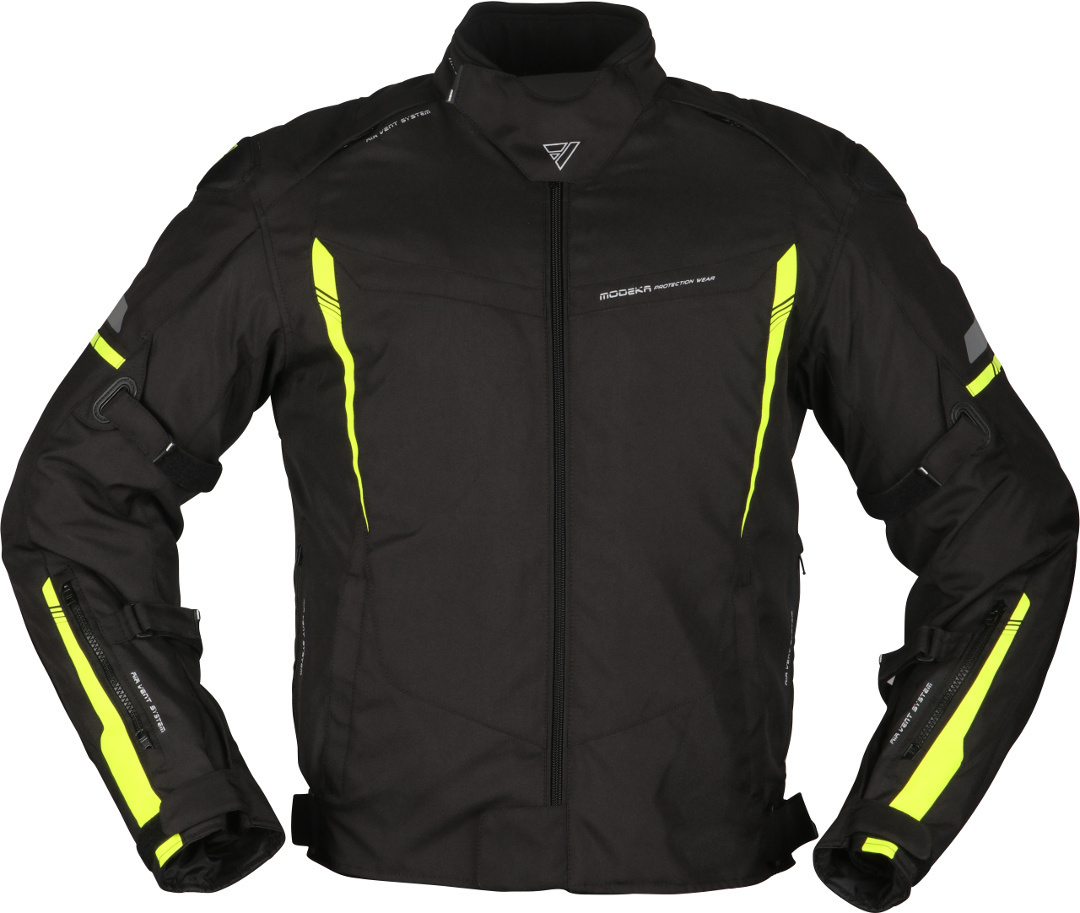Modeka Aenergy Motorcycle Textile Jacket, black-yellow, Size XS, black-yellow, Size XS