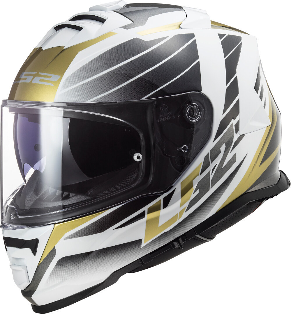 Image of LS2 FF800 Storm Nerve Casco, bianco-oro, dimensione 3XL