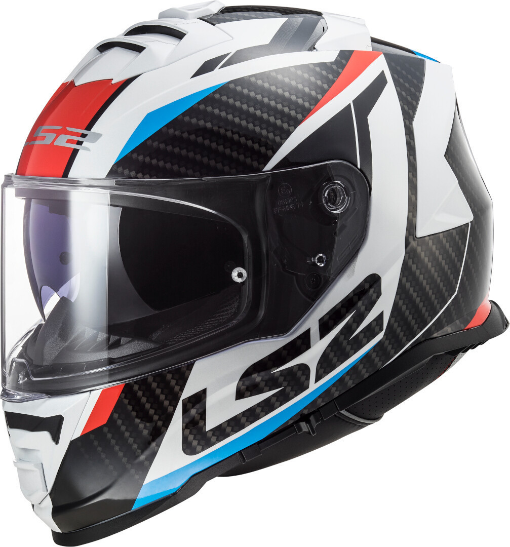 LS2 FF800 Storm Racer Helmet, white-red-blue, Size XS, white-red-blue, Size XS