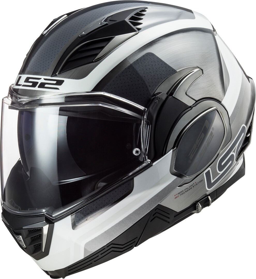 Image of LS2 FF900 Valiant II Orbit Casco, nero-bianco-argento, dimensione XS