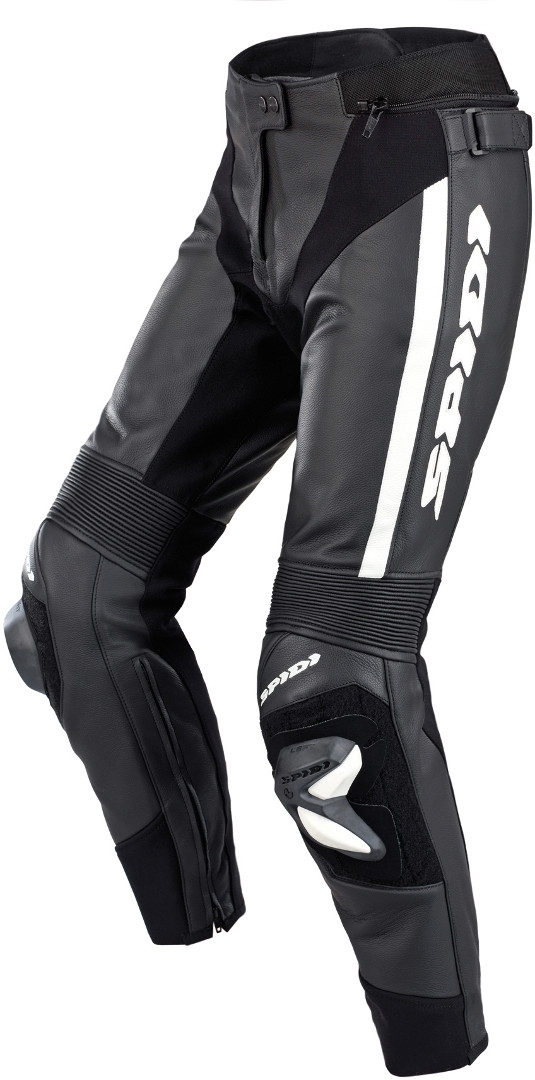 Spidi RR Pro 2 Ladies Motorcycle Leather Pants, black-white, Size 42 for Women, black-white, Size 42 for Women