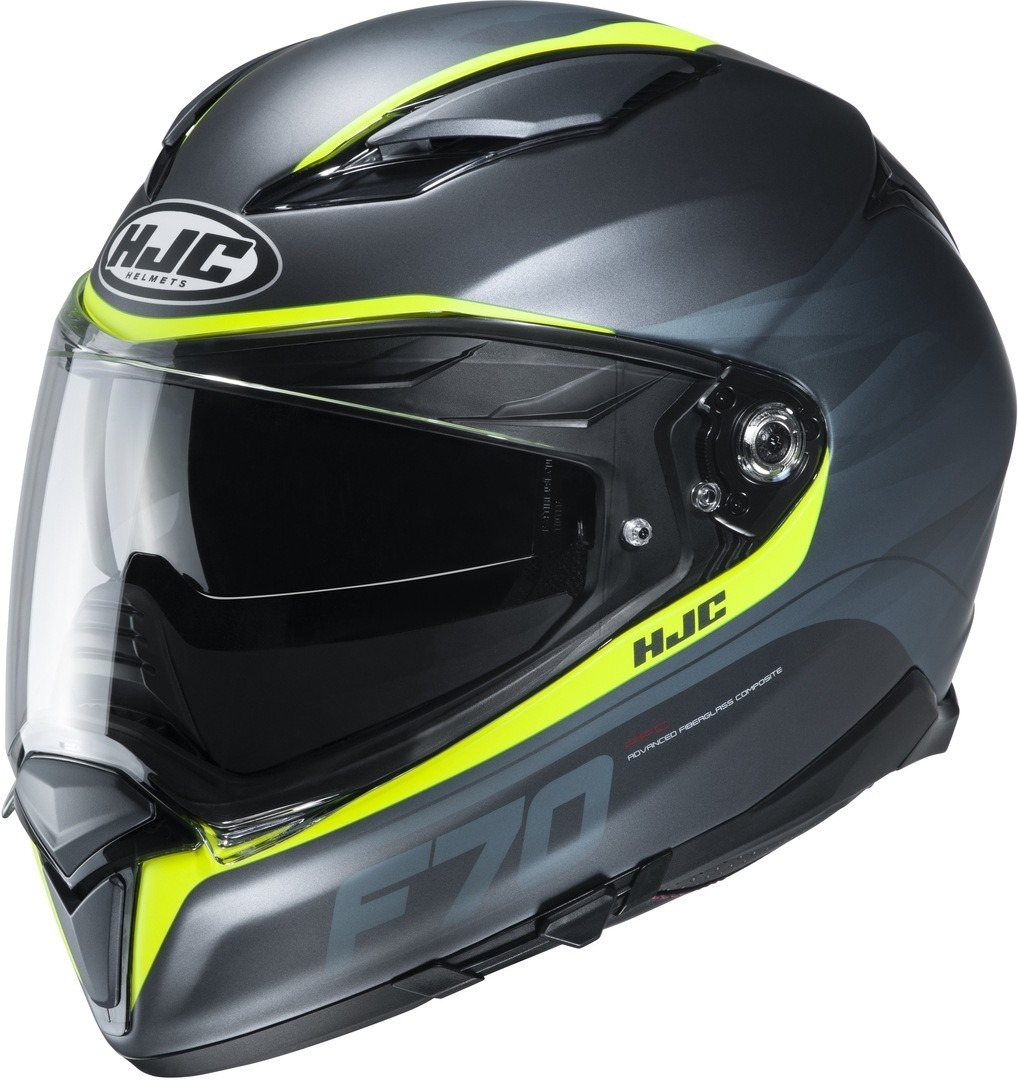 HJC F70 Feron Helmet, grey-yellow, Size S, grey-yellow, Size S