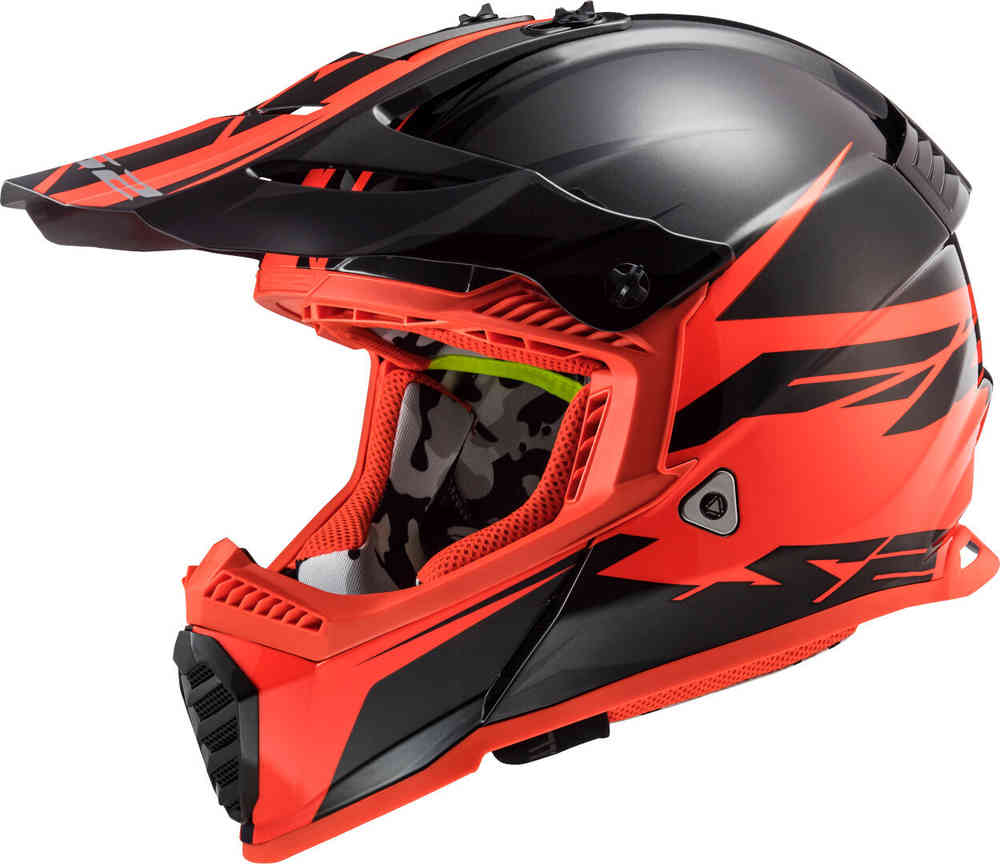 Black and 2025 red motocross helmet