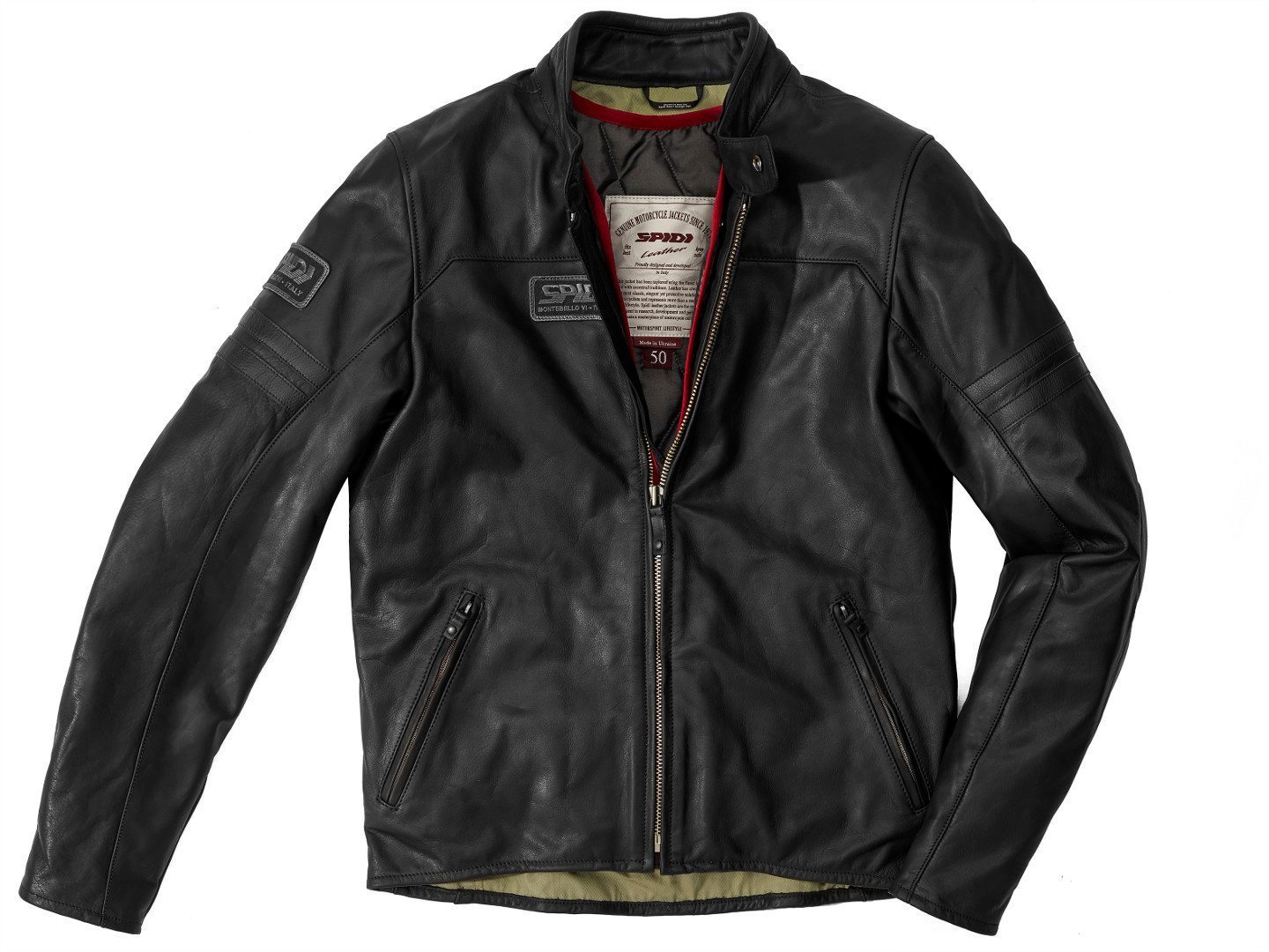 Spidi Vintage Motorcycle Leather Jacket, black, Size 46, black, Size 46