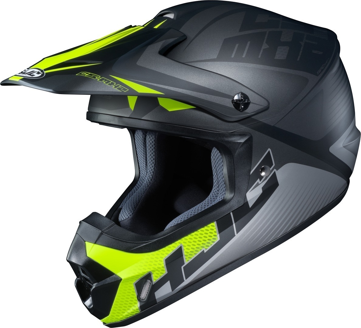 HJC CS-MX II Ellusion Motocross Helmet, grey-yellow, Size L, grey-yellow, Size L