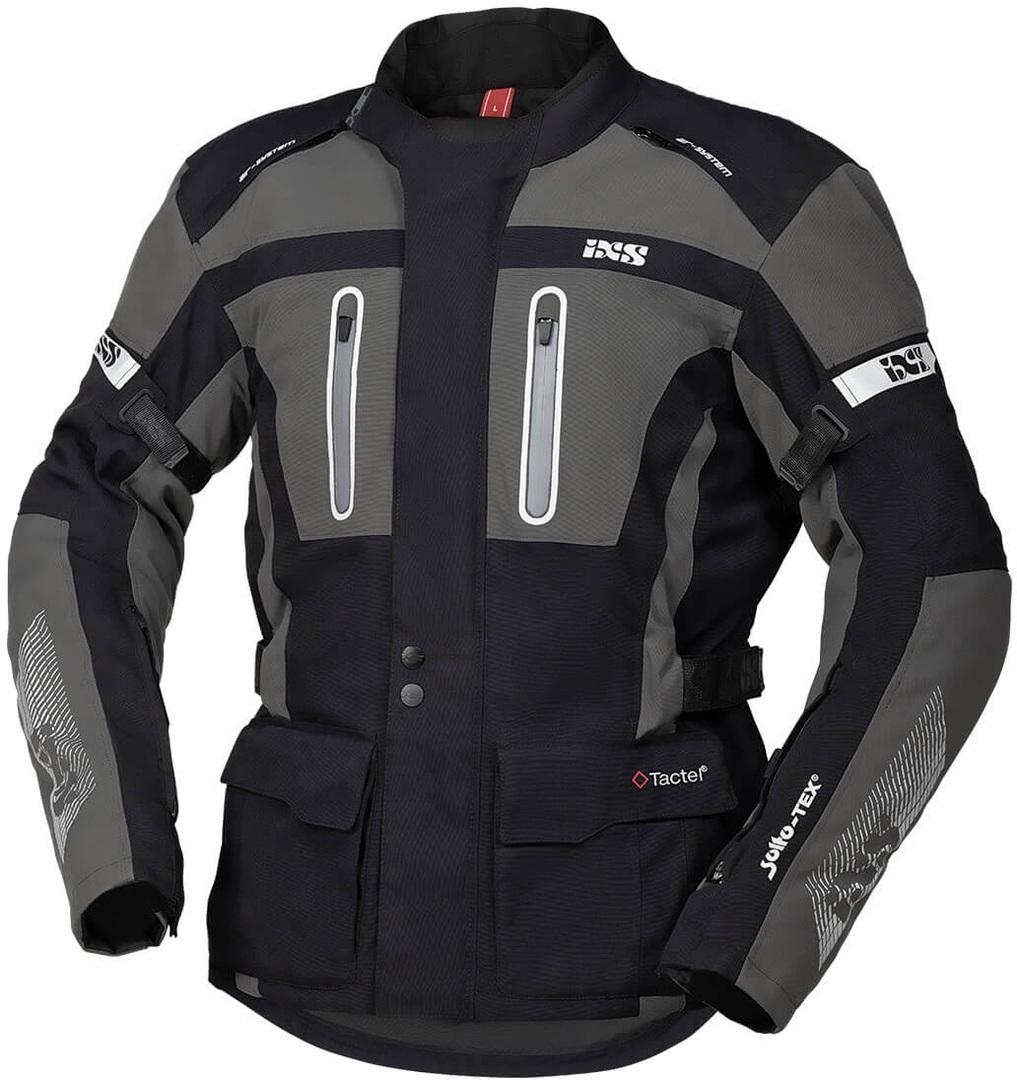 IXS Tour Pacora-ST Motorcycle Textile Jacket, black-grey, Size S, black-grey, Size S