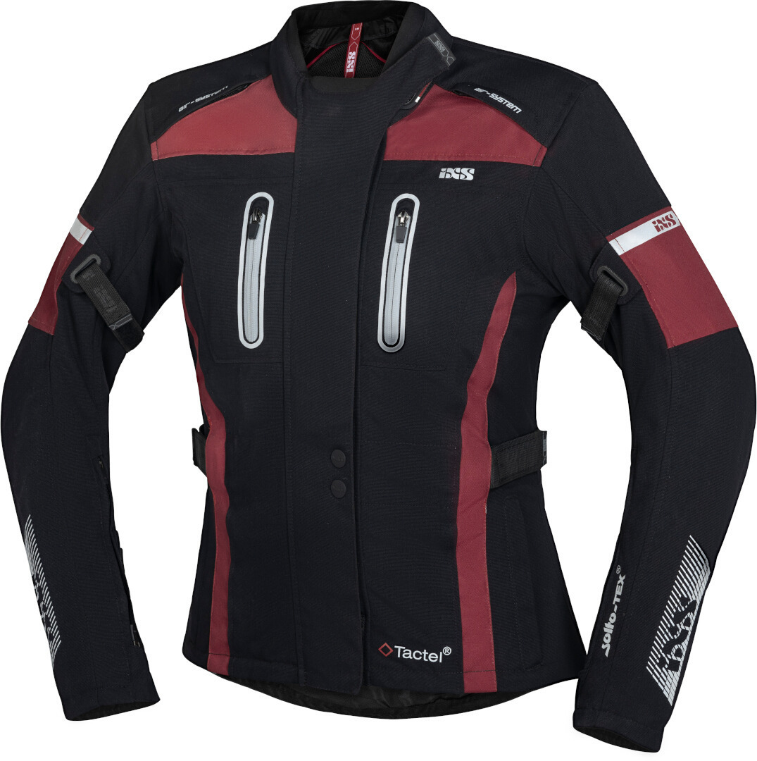 IXS Tour Pacora-ST Ladies Motorcycle Textile Jacket, black-red, Size S for Women, black-red, Size S for Women