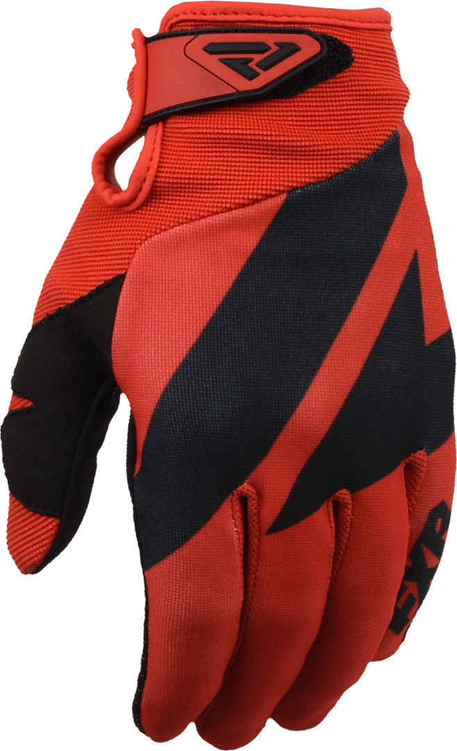 FXR Clutch Strap Motocross Gloves, black-red, Size S, black-red, Size S