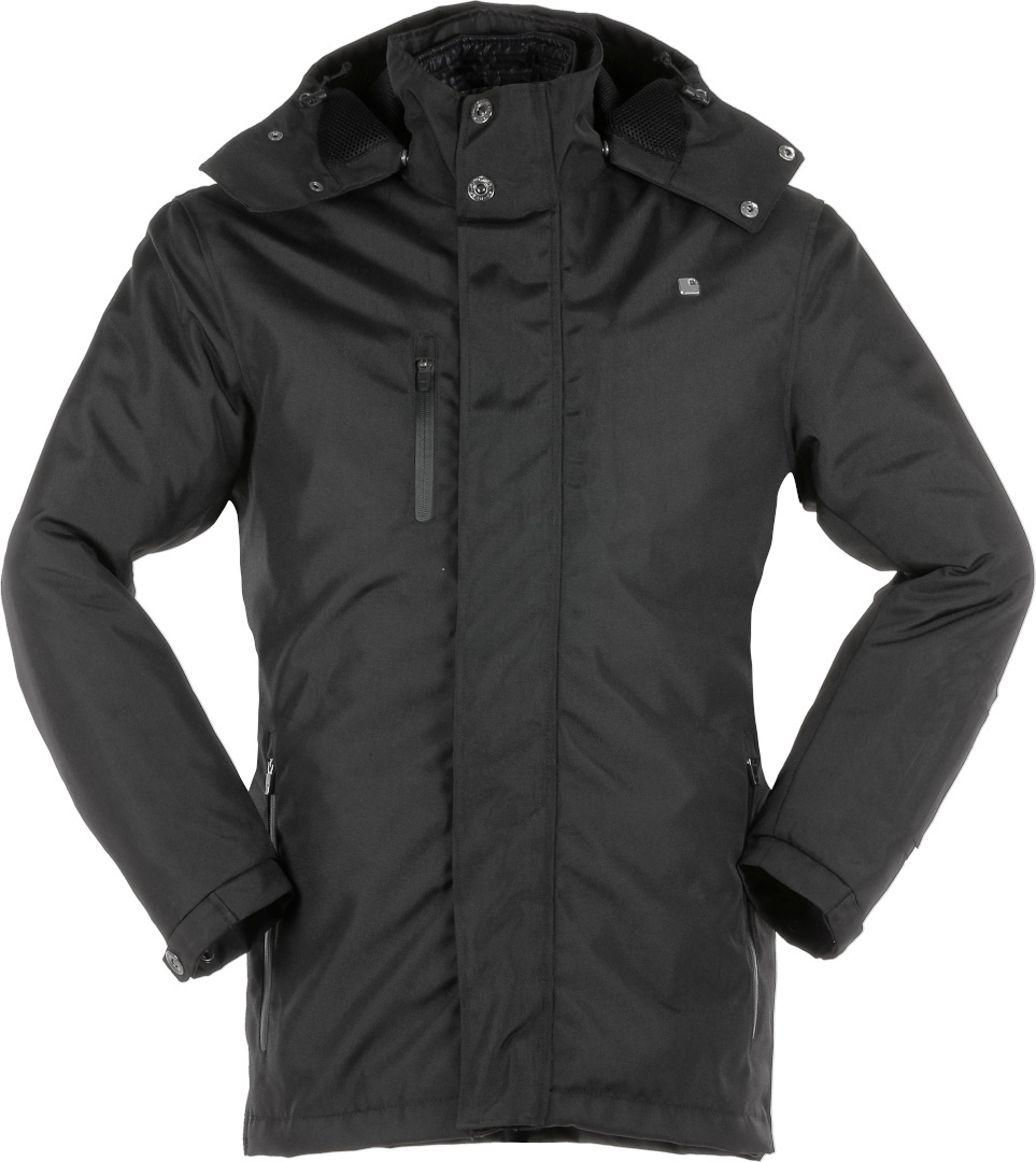 Side view of Overlap Brighton Ladies Motorcycle Textile Jacket, black, Size XS for Women